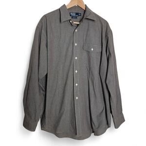 Polo Ralph Lauren Mens Vintage Wyatt Micro Check Plaid Button Down Shirt Sz XL